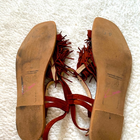 Kristin Cavallari brown leather fringe sandals - Picture 4 of 4